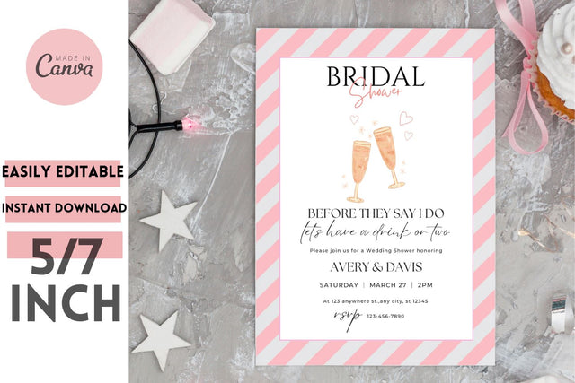 Luxury Bridal Shower Wedding Invitation Template - Canva SVG MockupSvgVenue 
