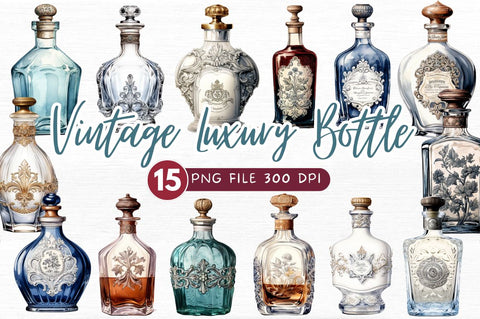 Luxury Vintage Bottle Bundle Sublimation Regulrcrative 