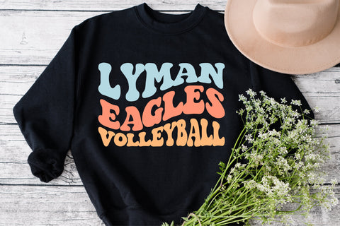 Lyman Eagles Volleyball svg, wavy style svg, EPS PNG Cricut Instant Download SVG Fauz 