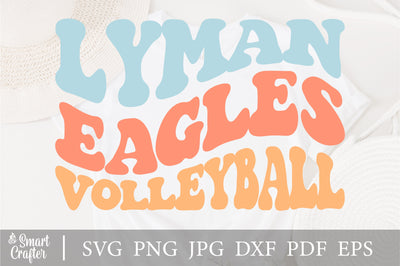 Lyman Eagles Volleyball svg, wavy style svg, EPS PNG Cricut Instant Download SVG Fauz 