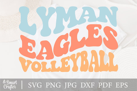 Lyman Eagles Volleyball svg, wavy style svg, EPS PNG Cricut Instant Download SVG Fauz 