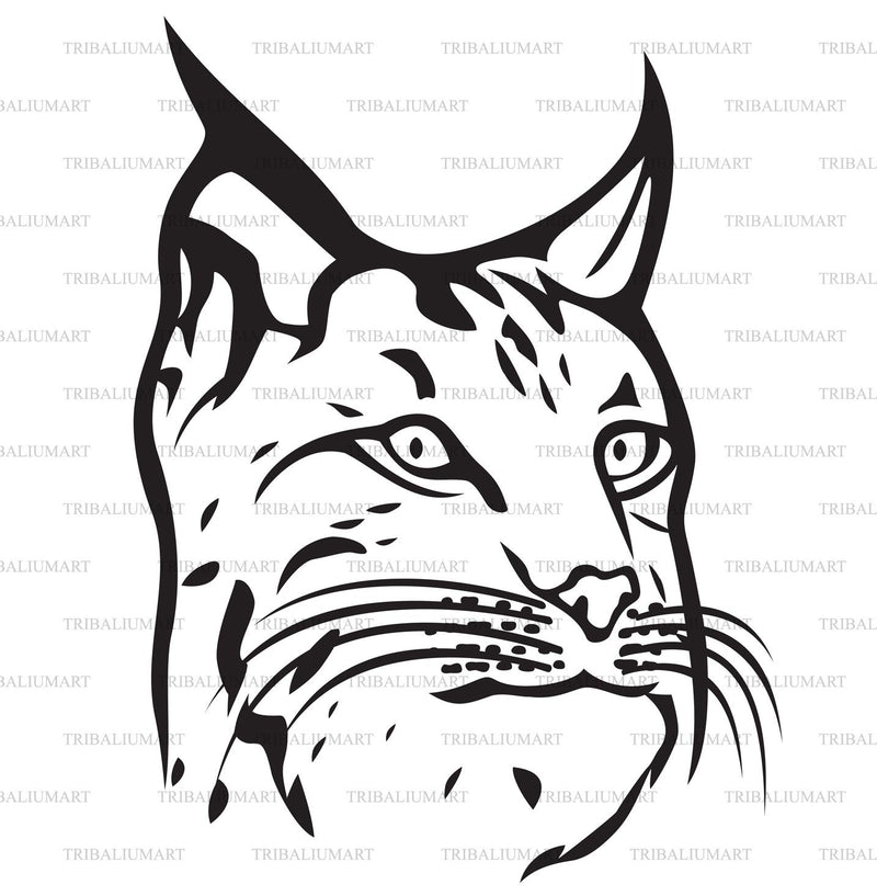 Lynx or bobcat. Cut files for Cricut. Clip Art silhouette (eps, svg ...