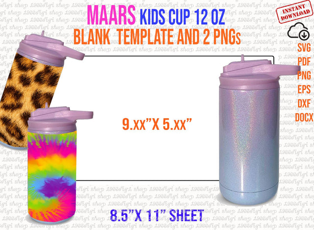 Maars Kids Cup 12 oz Template, Maars Tumbler 12oz Template Svg Wrap for Maars Kids Cup 12 oz Sublimation Template for Maars Svg Dxf Docx Eps SVG 1966digi 