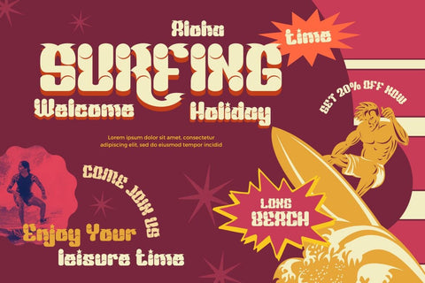 Mabed | Groovy Retro Font Font twinletter 