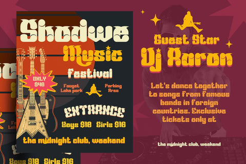 Mabed | Groovy Retro Font Font twinletter 