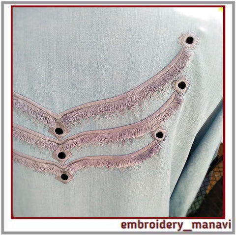 Machine Embroidery Design Cutwork Wings with Fringe. Embroidery/Applique DESIGNS Embroidery Manavi 05 