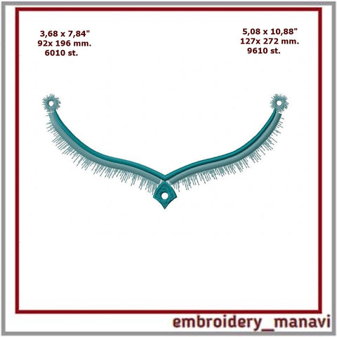 Machine Embroidery Design Cutwork Wings with Fringe. Embroidery/Applique DESIGNS Embroidery Manavi 05 