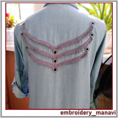 Machine Embroidery Design Cutwork Wings with Fringe. Embroidery/Applique DESIGNS Embroidery Manavi 05 