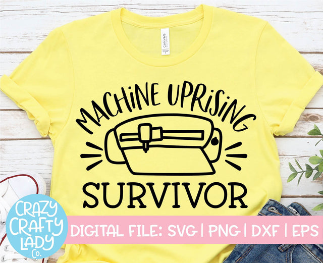 Machine Uprising Survivor | Crafting SVG Cut File SVG Crazy Crafty Lady Co. 