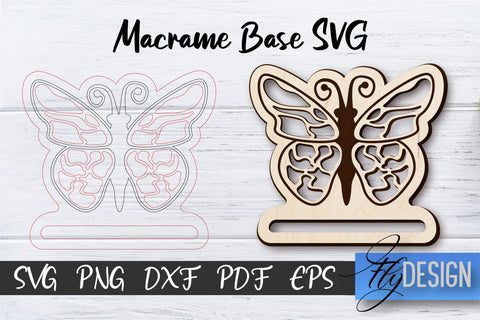 Macrame Base SVG Bundle | Macrame Cut SVG | CNC files SVG Fly Design 