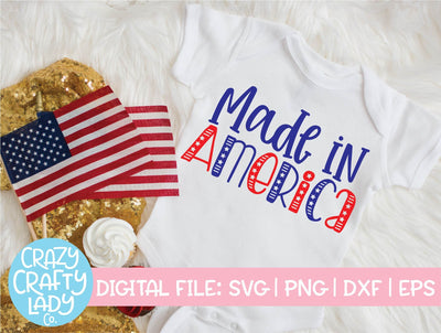 Made in America | 4th of July SVG Cut File SVG Crazy Crafty Lady Co. 