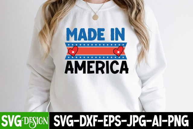 Made in America SVG Design, Made in America SVG Cut File, 4th of July Cutie SUblimation Design, Happy 4th of July SVG Design, Merica' , 4th of July SVG Bundle, 4th of July Sublimation Design,Patriot SVG Design SVG BlackCatsMedia 
