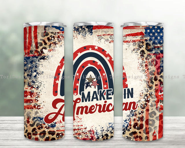 Made in American Tumbler Design, 4th July Tumbler Sublimation Design, USA Flag Tumbler Wrap, Patriotic Tumbler Download Sublimation ToriDesigns 