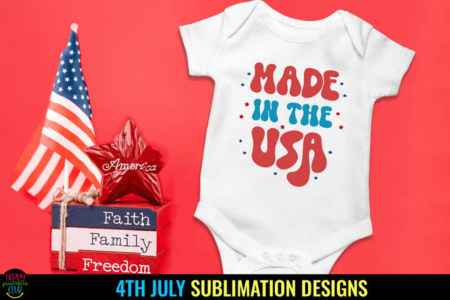 Made In the USA I Kids 4th of July Sublimation I July 4th Sublimation Happy Printables Club 