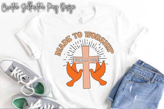 Made To Worship Psalm 95:1 Sublimation PNG Digital Pattern Creativeart88 