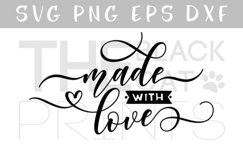 Made with love | Calligraphy cut file SVG TheBlackCatPrints 