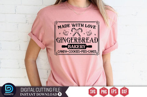 Made with love gingerbread bakery candy cookies pies cakes SVG SVG DESIGNISTIC 