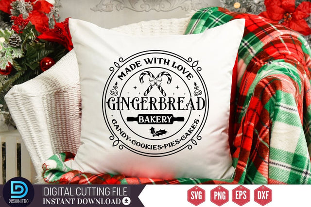 Made with love gingerbread bakery candy cookies pies cakes SVG SVG DESIGNISTIC 