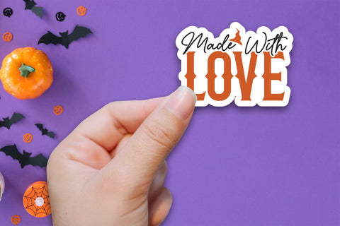 Made with Love - Halloween Printable Sticker Sublimation CraftLabSVG 