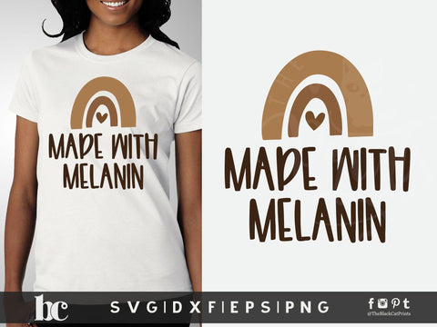 Made With Melanin Cut file | Black Girl Afro cut file SVG TheBlackCatPrints 