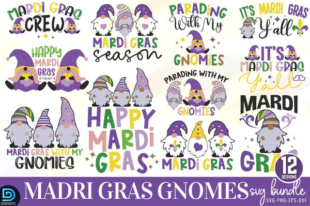 Madri Gras Gnome SVG Bundle SVG DESIGNISTIC 