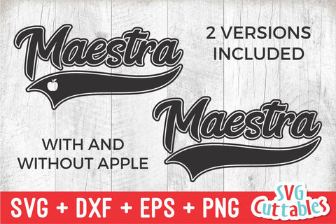 Maestra svg - Teacher svg - Teacher Cut File - Text Tail - Swoosh - svg - dxf - eps - png - Cut File - Silhouette - Cricut - Digital File SVG Svg Cuttables 