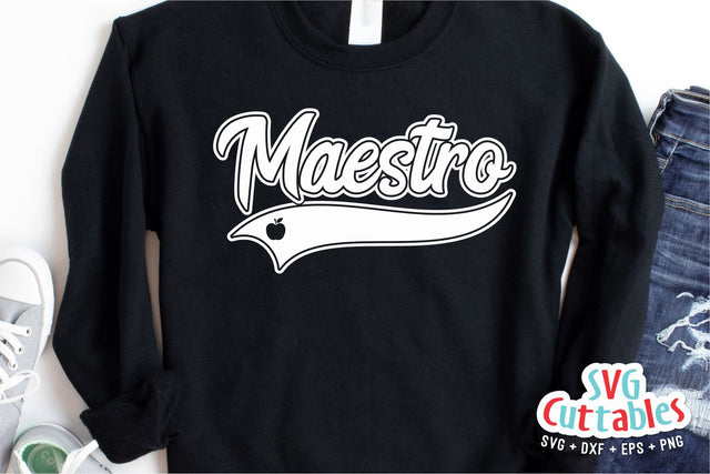 Maestro svg - Teacher svg - Teacher Cut File - Maestro Swoosh - svg - dxf - eps - png - Cut File - Silhouette - Cricut - Digital File SVG Svg Cuttables 