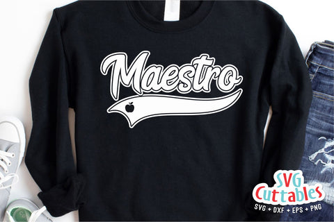 Maestro svg - Teacher svg - Teacher Cut File - Maestro Swoosh - svg - dxf - eps - png - Cut File - Silhouette - Cricut - Digital File SVG Svg Cuttables 