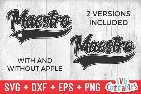 Maestro svg - Teacher svg - Teacher Cut File - Maestro Swoosh - svg - dxf - eps - png - Cut File - Silhouette - Cricut - Digital File SVG Svg Cuttables 