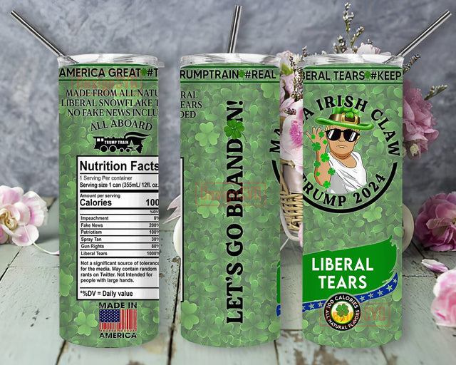 Maga Irish Claw Tumbler Design, Let's Go Brandon 20oz Tumbler Png, St. Patrick's Day Trump Sublimation Design, Shamrock Tumbler Wrap, Instant Download Sublimation DesignSVG 