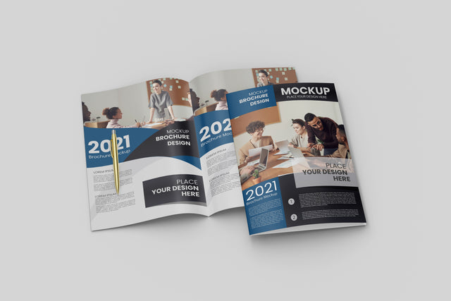 Magazine and brochure PSD mockup Mock Up Photo Mrletters 