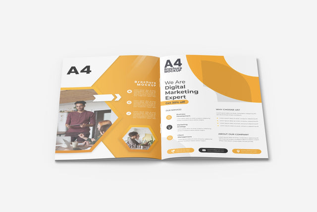 Magazine / brochure mockup A4 Mock Up Photo Mrletters 