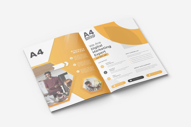 Magazine / brochure mockup A4 Mock Up Photo Mrletters 