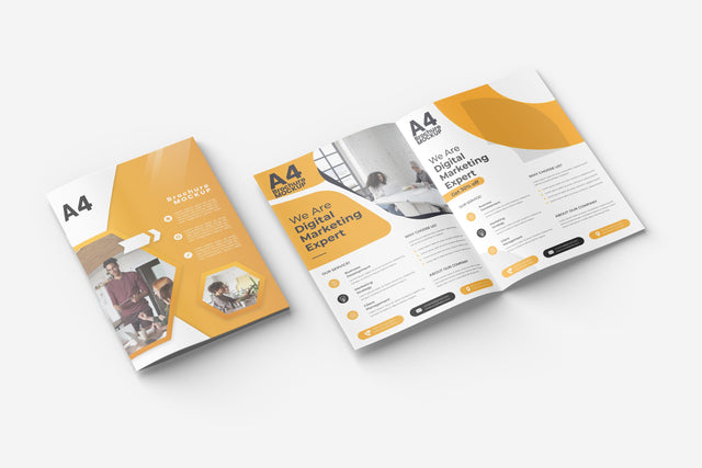 Magazine / brochure mockup A4 Mock Up Photo Mrletters 