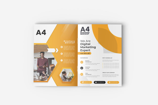 Magazine / brochure mockup A4 Mock Up Photo Mrletters 