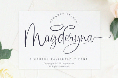 Magderyna - Modern Calligraphy Font Font Alpaprana Studio 