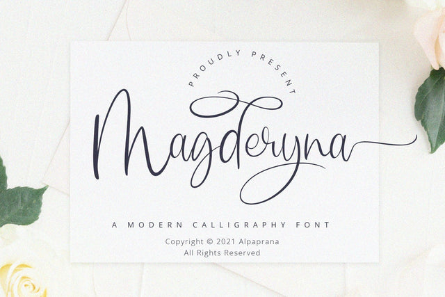 Magderyna - Modern Calligraphy Font Font Alpaprana Studio 