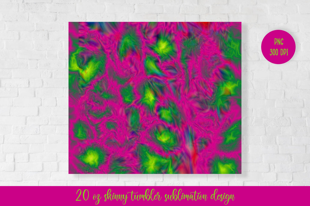 Magenta Green Abstract Tumbler Wrap Sublimation - So Fontsy