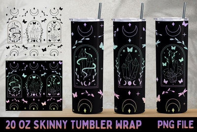 Magic 20 oz skinny tumbler wrap, Celestial and boho sublimation design Sublimation AnastasiyaArtDesign 
