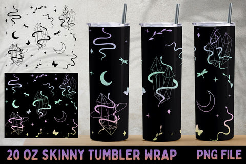 Magic boho tumbler wrap bundle, 20 oz skinny tumbler wrap png Sublimation AnastasiyaArtDesign 
