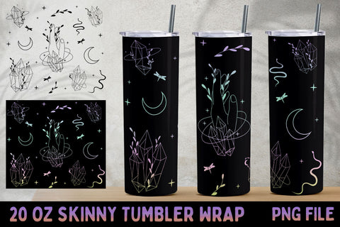 Magic boho tumbler wrap bundle, 20 oz skinny tumbler wrap png Sublimation AnastasiyaArtDesign 