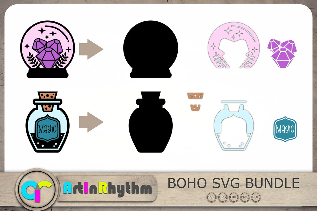 Magic Celestial Svg Bundle, Celestial Svg Cut Files, Crystal Svg, Magic ...