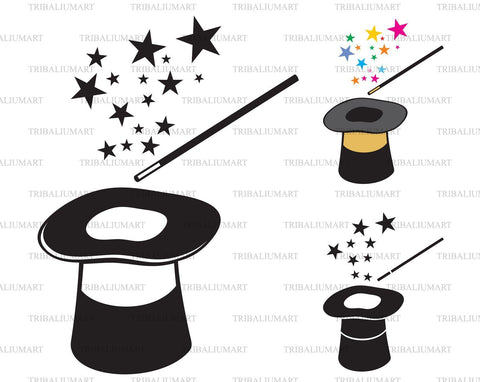 Magic hat and wand SVG TribaliumArtSF 