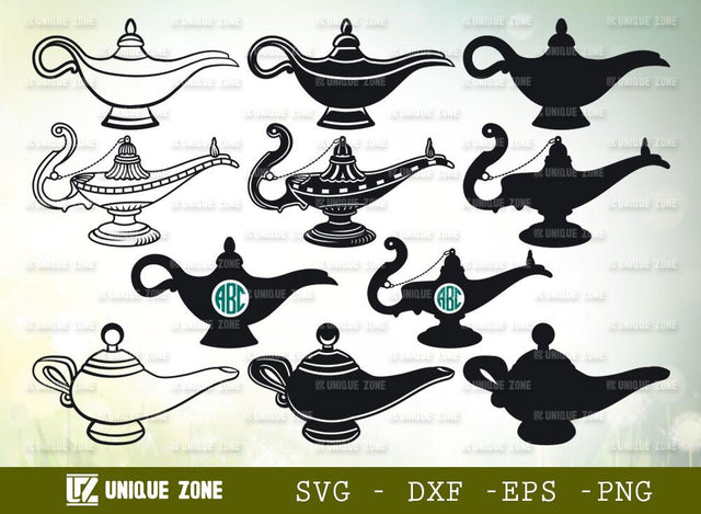 Magic Lamp Svg | Genie Lamp Svg | Aladdin Lamp Svg | Arabian Nights Svg | Jinn Svg SVG Unique Zone 