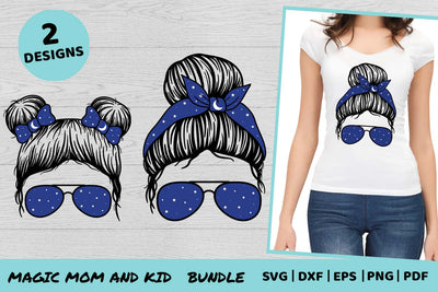 Magic Mom and Kid Svg | Astrology Svg | Messy Bun Svg Bundle SVG Irina Ostapenko 