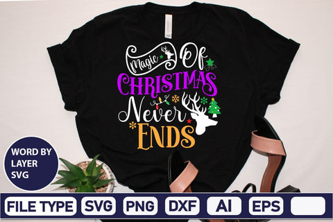 Magic Of Christmas Never Ends SVG Cut File SVG DesignPlante 503 