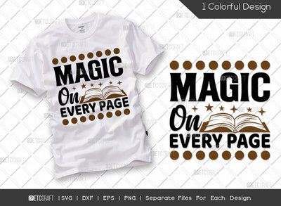 Magic On Every Page SVG Cut File | Open Book Svg | Book Lover Gift Svg | Bookworm Svg | Librarian Svg | Reading Quote Svg SVG ETC Craft 