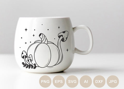 Magic Pumpkin Svg file, Pumpkin Cut file, Mushrooms Svg, Fall Png, Autumn, Halloween, Mystical T-shirt Digital Clip Art, Thanksgiving SVG BogeliaVector 