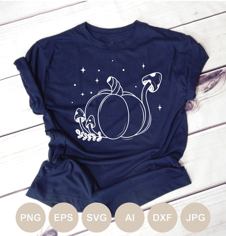 Magic Pumpkin Svg file, Pumpkin Cut file, Mushrooms Svg, Fall Png, Autumn, Halloween, Mystical T-shirt Digital Clip Art, Thanksgiving SVG BogeliaVector 