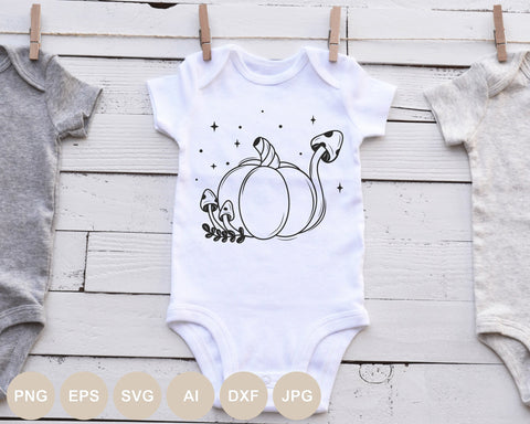 Magic Pumpkin Svg file, Pumpkin Cut file, Mushrooms Svg, Fall Png, Autumn, Halloween, Mystical T-shirt Digital Clip Art, Thanksgiving SVG BogeliaVector 